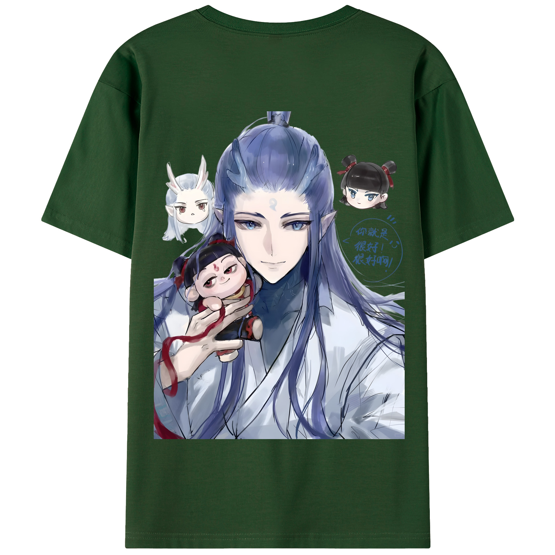 （画像用） Ne Zha 2 ナタ 魔童の大暴れ 綿100％半袖Tシャツ（背面プリント）